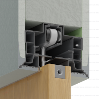 Пенал Single-PLASTER для раздвижной двери (полотно от 2401 до 2700 мм) нижняя направляющая