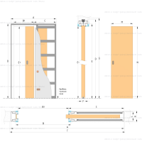 Пенал Single-PLASTER для раздвижной двери (полотно от 2401 до 2700 мм) схема