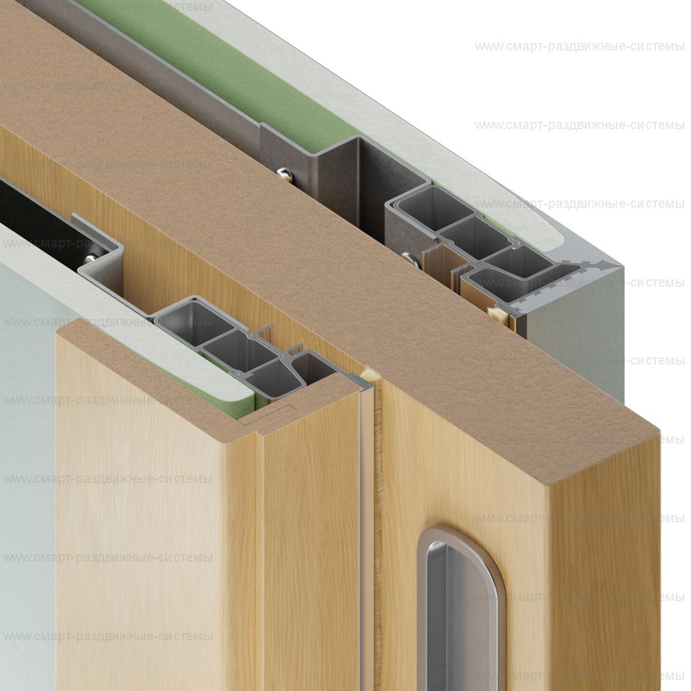 Пенал PenalBox Single-LUX/PLASTER с наличниками с 1 стороны (полотно от 2000 до 2400 мм)
