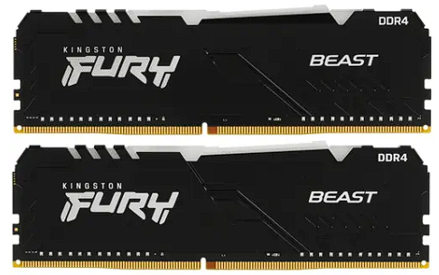 Оперативная память Kingston FURY Beast Black RGB [KF432C16BBAK2/16] 16 ГБ