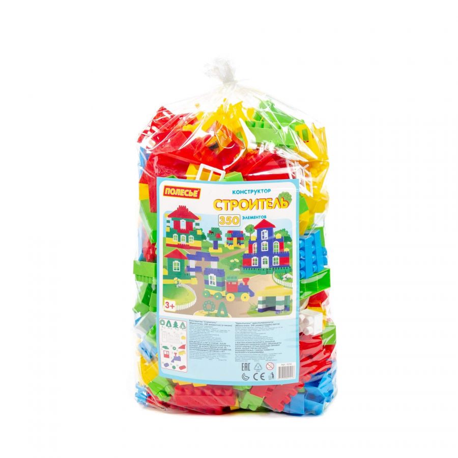 Конструктор "Строитель" (Макси-плюс, 350 элементов) (в мешке)