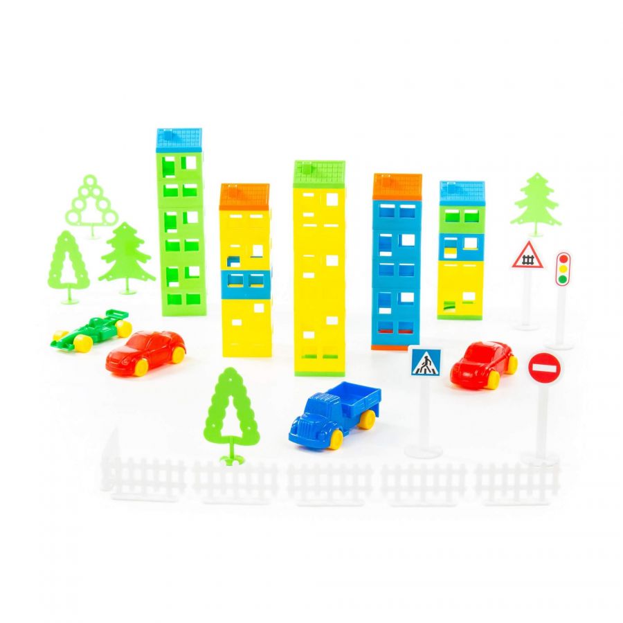 Конструктор "Построй свой город" (162 элемента) (в контейнере)