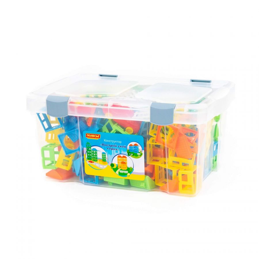 Конструктор "Построй свой город" (224 элемента) (в контейнере)