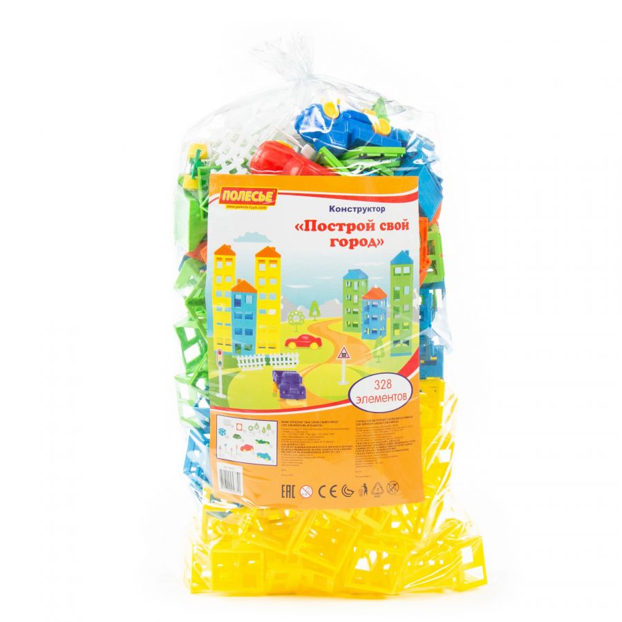 Конструктор "Построй свой город" (328 элементов) (в пакете)
