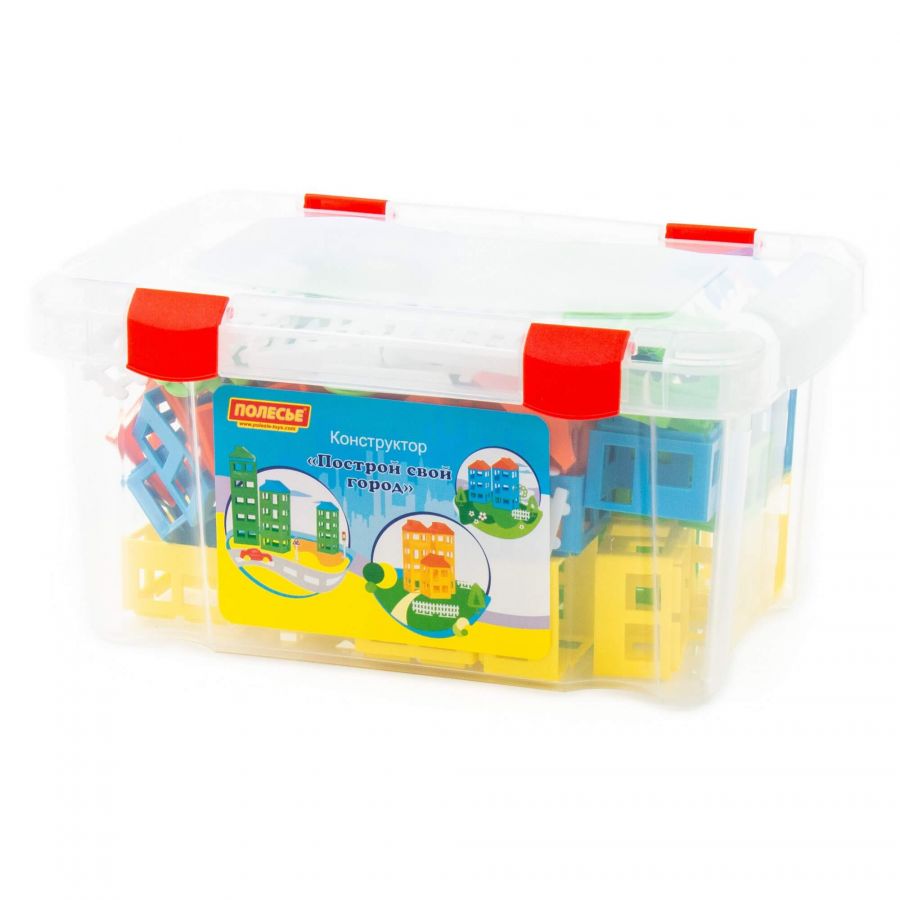 Конструктор "Построй свой город" (92 элемента) (в контейнере)