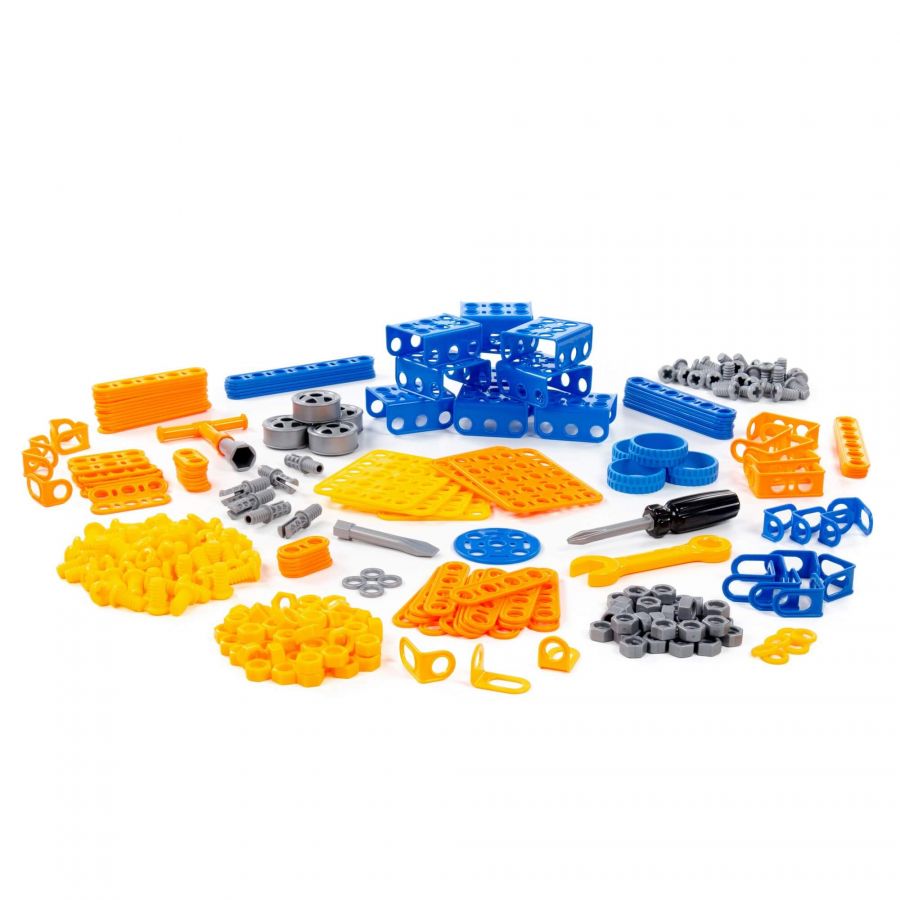 Конструктор "Изобретатель" - "Мельница №2 + Трактор-погрузчик №1" (330 элементов) (в пакете)