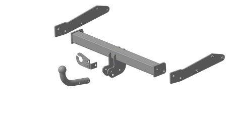 Фаркоп Volkswagen Transporter T5 фургон 2003-2015, T6 2015-, Volkswagen Caravelle T5 2003-2015, T6 2015-, Volkswagen Multivan T5 2003-2015, T6 2015- (кроме моделей с партроником) твердое крепление шара