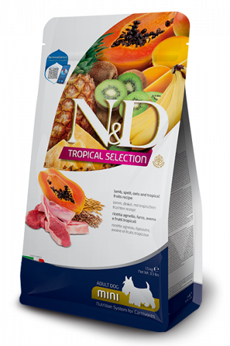 N&D Dog Tropical Selection Lamb Adult Mini (Ягненок, спельта, овес, тропические фрукты для мелких пород собак)