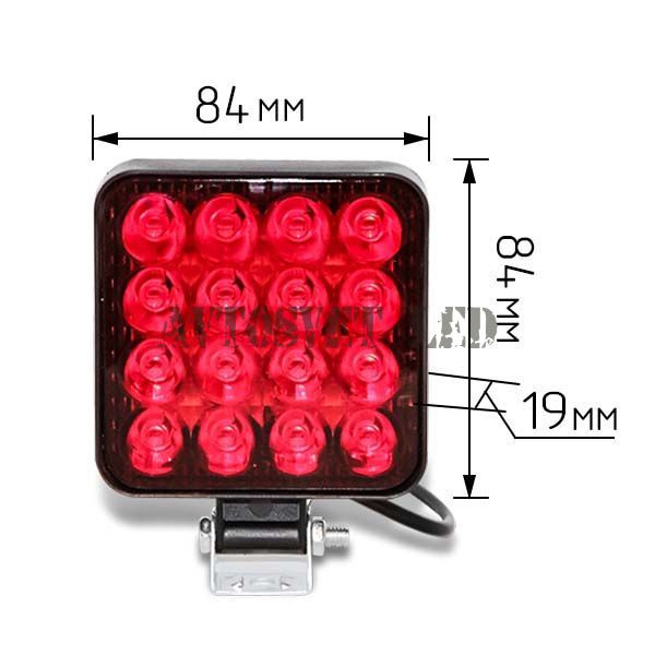 Красные ФСО Лэд фары AS16MR-48W FLOOD