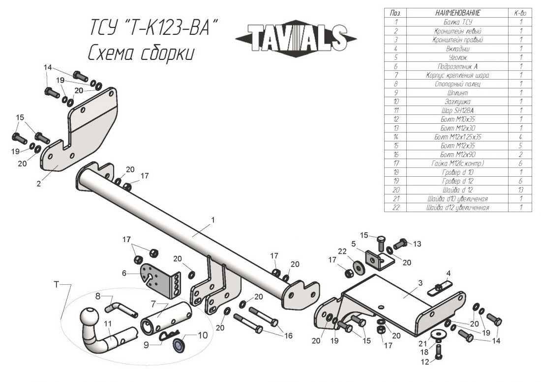 Фаркоп Kia Rio X-line 2017-2020, Kia Rio X 2021-2022 с быстросъемным креплением шара без ключа