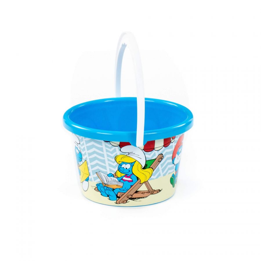 Ведро среднее с наклейкой "Смурфики-5"