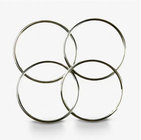 Сцепленные кольца Deluxe 4.5 Inch Linking Rings (Set of 4, Chrome) by J.C Magic