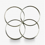 Сцепленные кольца Deluxe 4.5 Inch Linking Rings (Set of 4, Chrome) by J.C Magic