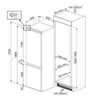 встроенный холодильник smeg c8194tne
