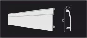 Плинтус Decor-Dizayn DD102 Белая Лепнина Д2000хВ102хТ23 / Декор Дизайн.