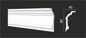 Карниз Decor-Dizayn DD502 Белая Лепнина Д2000хВ80хТ40 / Декор Дизайн.