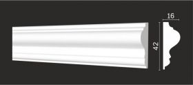 Молдинг Decor-Dizayn DD301 Белая Лепнина Д2000хВ42хТ16 / Декор Дизайн.*