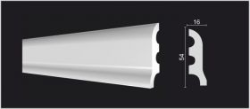 Плинтус Decor-Dizayn DD18 Белая Лепнина Д2000хВ54хТ16 / Декор Дизайн.