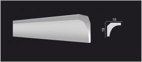 Карниз Decor-Dizayn DD26 Белая Лепнина Д2000хВ19хТ19 / Декор Дизайн.