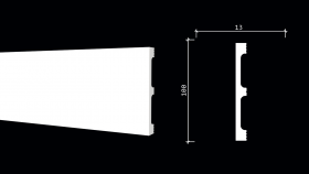 Плинтус Decor-Dizayn DD709 Белая Лепнина Д2000хВ100хТ13 / Декор Дизайн.