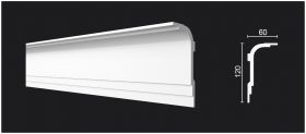 Карниз Decor-Dizayn DD516 Белая Лепнина Д2000хВ120хТ60 / Декор Дизайн.