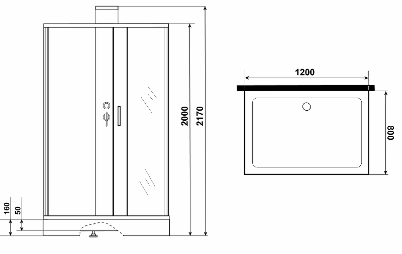 Душевая кабина Grossman Elegans 120x80 GR252Q без гидромассажа ФОТО