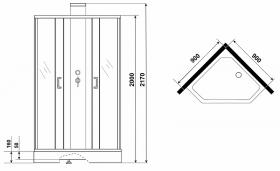 Душевая кабина Grossman Elegans 90x90 GR251D без гидромассажа ФОТО