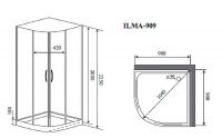 Черная душевая кабина Timo Premium 90x90 ILMA909B без гидромассажа схема 8