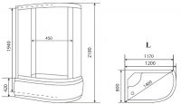 Душевая кабина Timo Eco 120х80 TE-0720P без гидромассажа схема 3