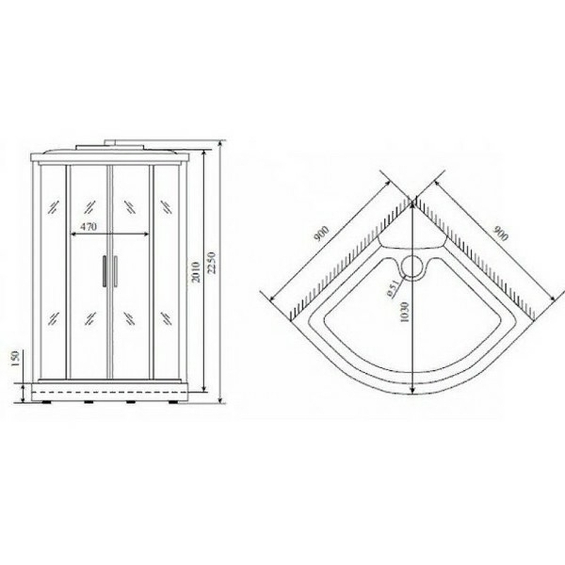 Душевая кабина Timo Standart 90x90 T-5509 ФОТО