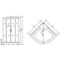 Душевая кабина Timo Standart 90x90 T-6609 S F без гидромассажа схема 2