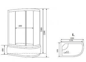 Душевая кабина Timo Comfort 120x85 T-8820LF с гидромассажем ФОТО