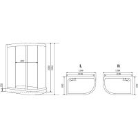 Душевая кабина Timo Standart 120x85 L T-6602 S F без гидромассажа схема 3