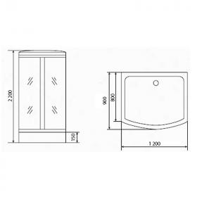 Душевая кабина Timo Standart 120x90 T-6615 S F без гидромассажа ФОТО