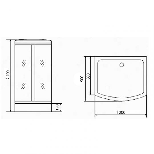 Душевая кабина Timo Standart 120x90 T-6615 S F без гидромассажа ФОТО