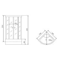 Душевая кабина Timo Standart 100x100 T-6600 S F без гидромассажа схема 2