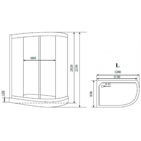 Душевая кабина Timo Standart 120х85 T-5502 схема 4