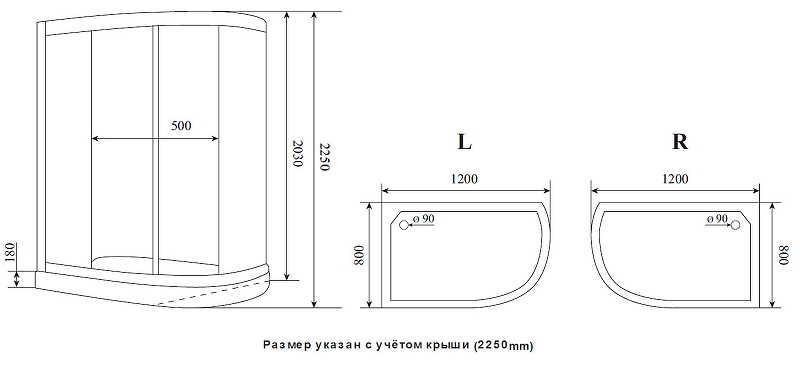 Душевая кабина Timo Premium 120x80 ILMA902 без гидромассажа ФОТО