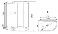 Душевая кабина Timo Eco 120х80 TE-0702 L с гидромассажем схема 3