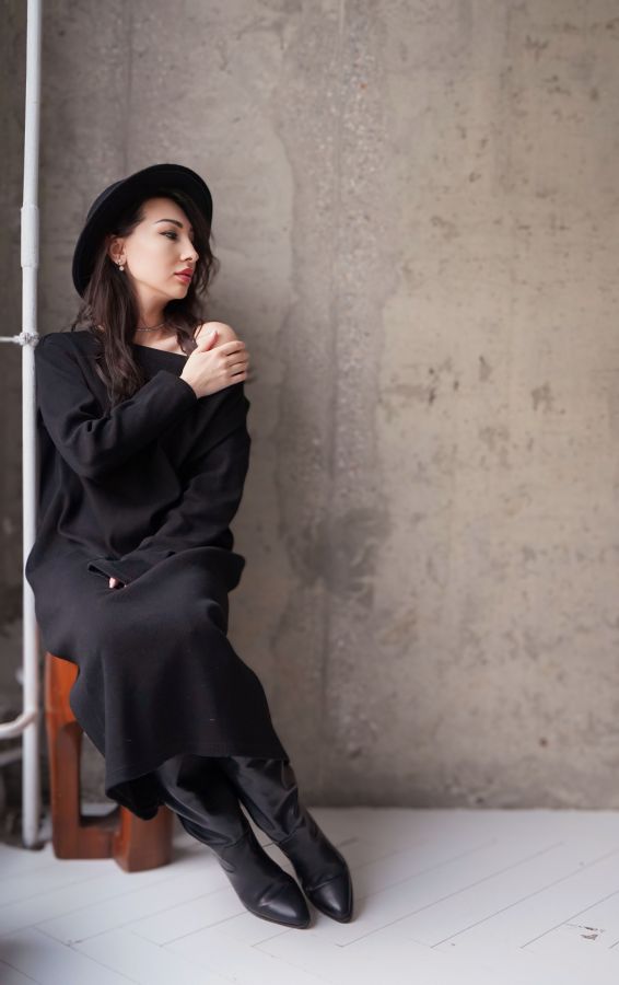 Платье Nebbia бесшовное черное