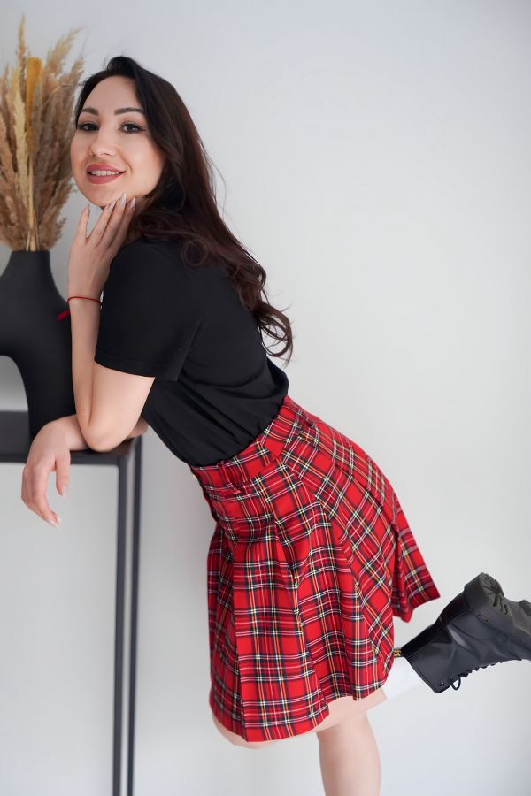 Юбка  в красную клетку