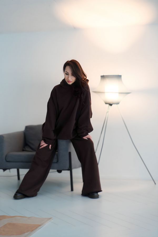 Худи оверсайз в цвете шоколад