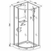 Душевая кабина Cerutti SPA Korra 90х90 90T без гидромассажа схема 2