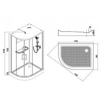 Душевая кабина Esbano ES-115CR 115x85 R ESKB115CRR без гидромассажа схема 21