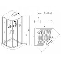 Душевая кабина Esbano ES-L110CR 110x110 ESKL110CR без гидромассажа схема 17