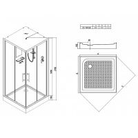 Душевая кабина Esbano ES-80CKR 80x80 ESKB80CKR без гидромассажа схема 21