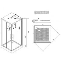 Душевая кабина Esbano ES-L90CKR 90x90 ESKL90CKR без гидромассажа схема 20