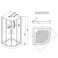 Душевая кабина Esbano ES-L100CR 100x100 ESKL100CR без гидромассажа схема 17