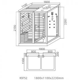 Душевая кабина Cerutti SPA 180х110 ALBANO CT8349 с баней с гидромассажем ФОТО