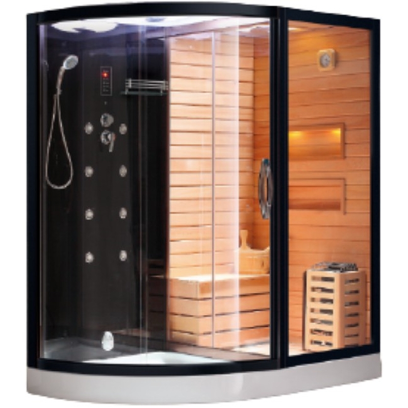 Изображение Душевая кабина Cerutti SPA 180х110 LUGANO Nero CT8344 с баней с гидромассажем